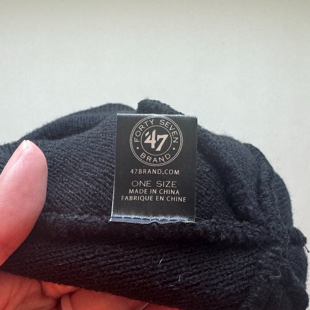 47 Brand San Francisco Knit Beanie Unisex Size O/S Black Orange - Picture 5 of 7